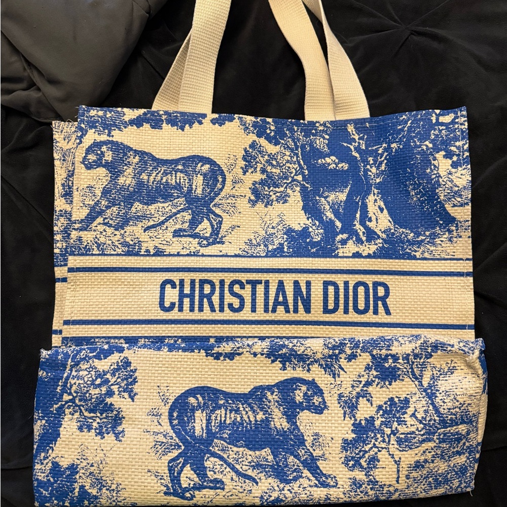 Dior Blue and Beige Dioriviera Tote